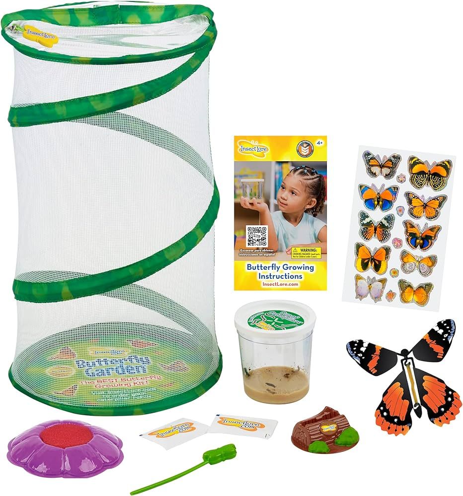 Butterfly Mini Garden Gift Set with Live Cup of Caterpillars – Life Science & STEM Education - ... | Amazon (US)