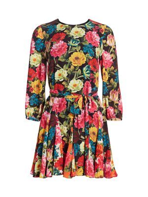 Mina Floral Godet Dress | Saks Fifth Avenue