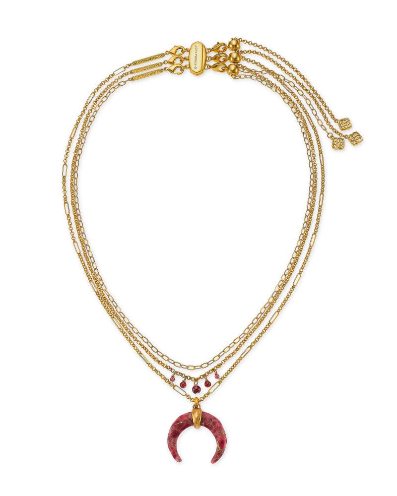 Gemma Gold Triple Strand Necklace in Golden Obsidian | Kendra Scott
