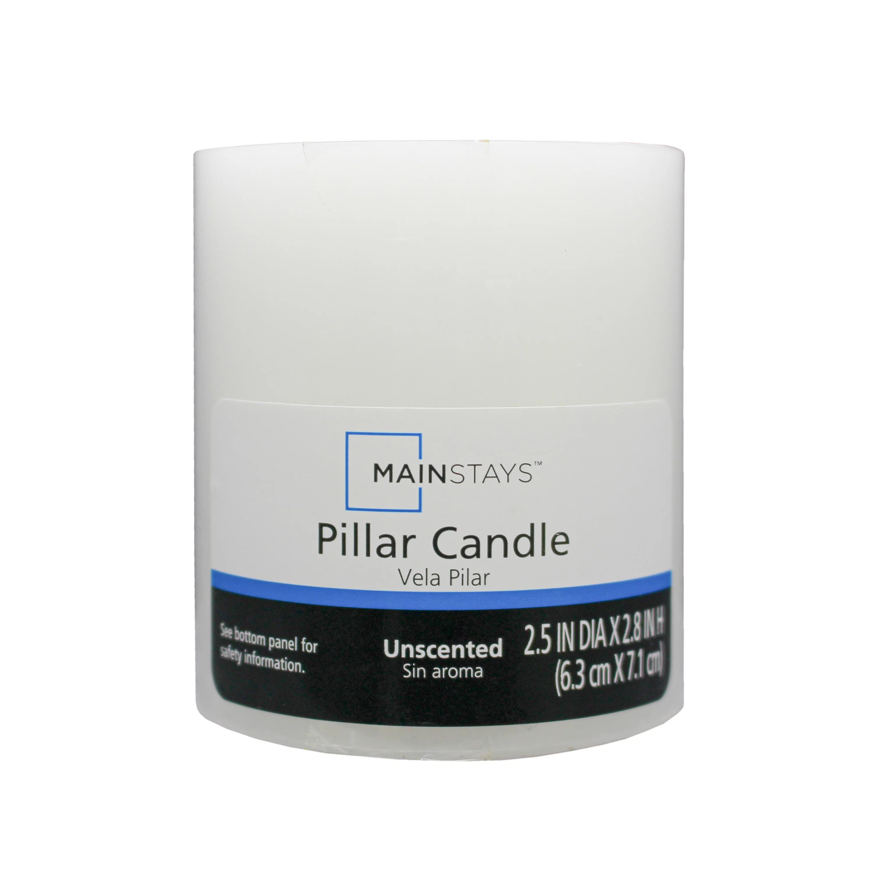 Mainstays Unscented Pillar Candles, 2.5x2.8 inches, White - Walmart.com | Walmart (US)