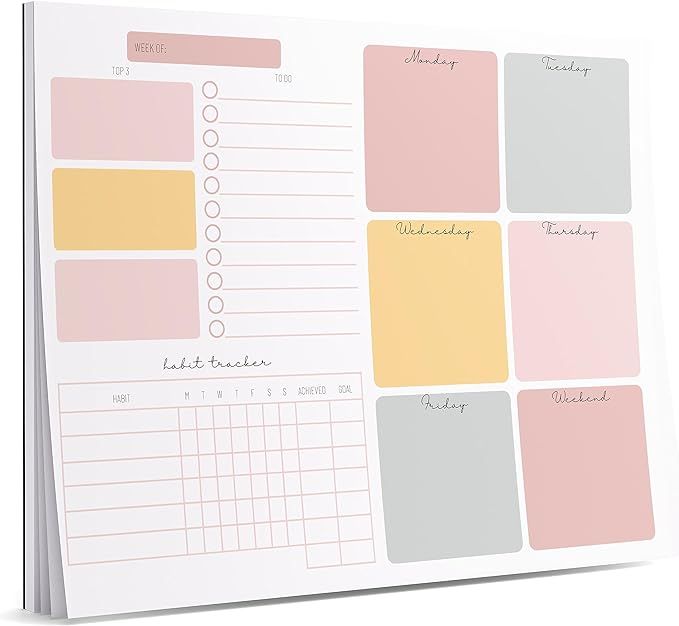 Weekly Planner Notepad Tear Off – 52 Undated Weekly Sheets Daily To Do List Notepad, Habit Trac... | Amazon (US)