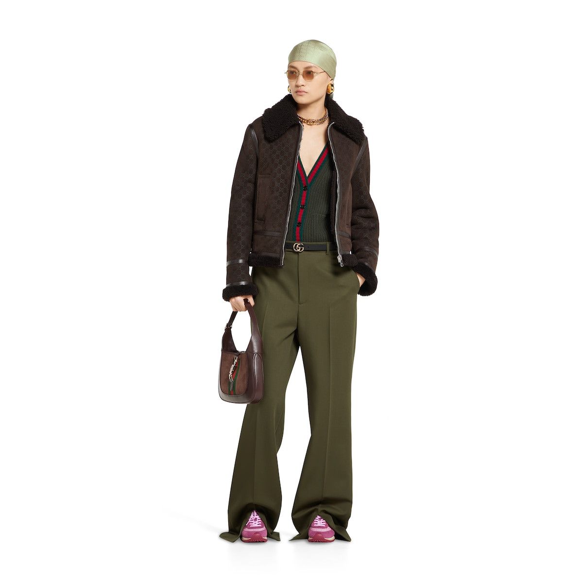 Gucci - Printed suede shearling jacket | Gucci (US)
