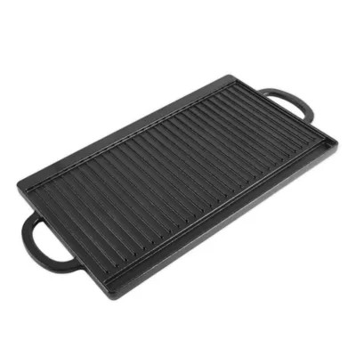 Our Table™ Preseasoned Cast Iron Double Burner Grill in Black | Bed Bath & Beyond | Bed Bath & Beyond