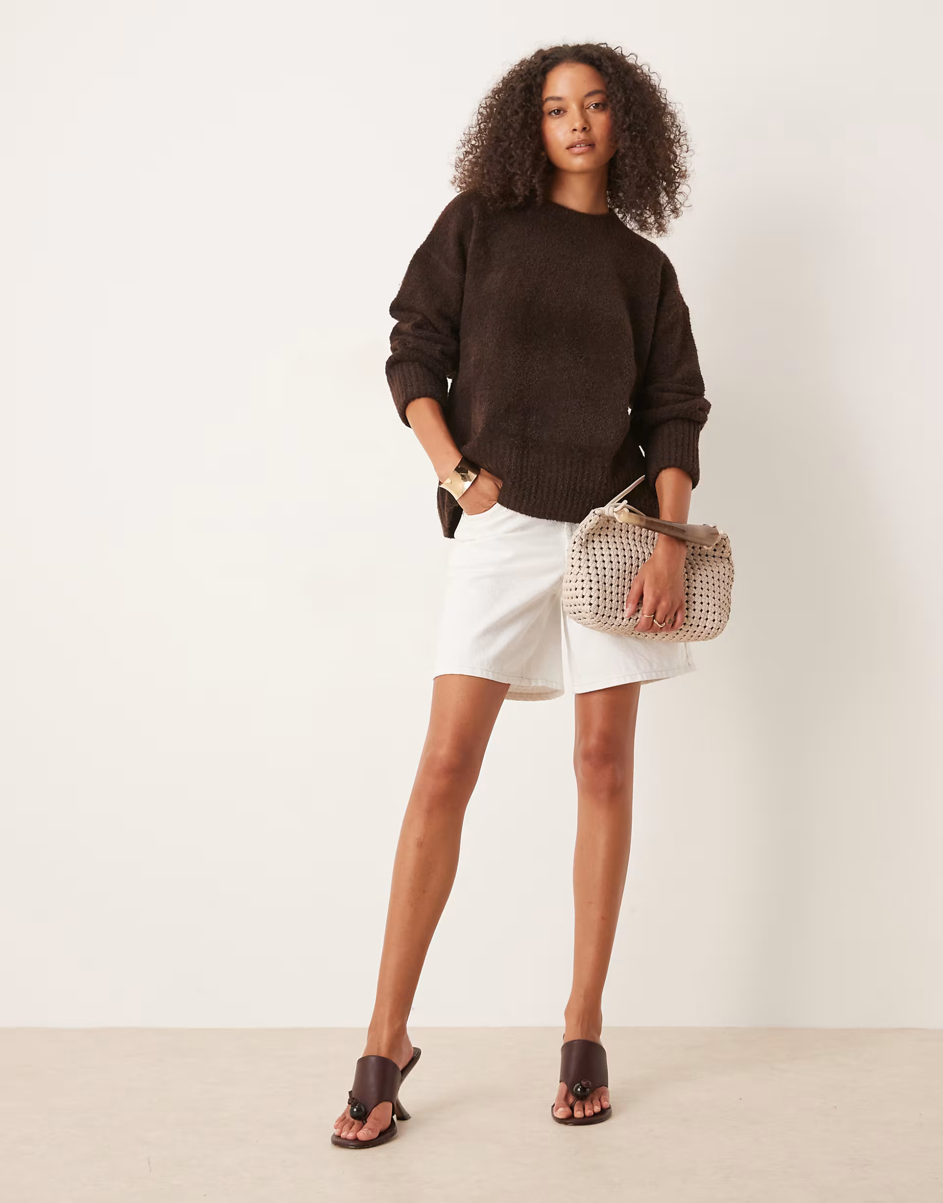 Pretty Lavish Camille knit jumper in chocolate | ASOS (Global)