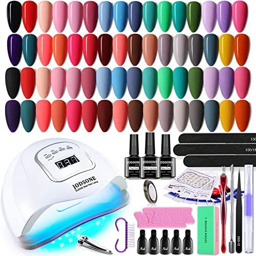 JODSONE Gel Nail Polish Kit with UV Light 32 Color Soak OFF Gel Nail Kit Base&Top Coat Gel Polish fo | Amazon (US)