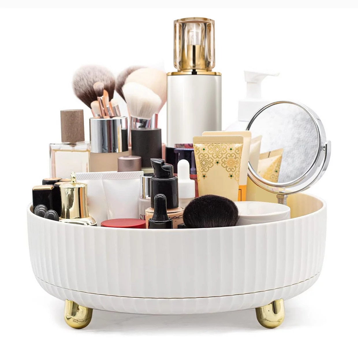 360° Rotating Makeup Organizer With Perfume Cosmetic Storage Tray | Kohl's