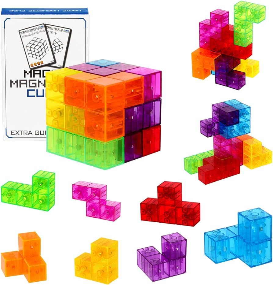 DASDAX Magnetic Building Blocks Magic Magnetic 3D Puzzle Cubes, Set of 7 Multi Shapes Magnetic Bl... | Amazon (US)