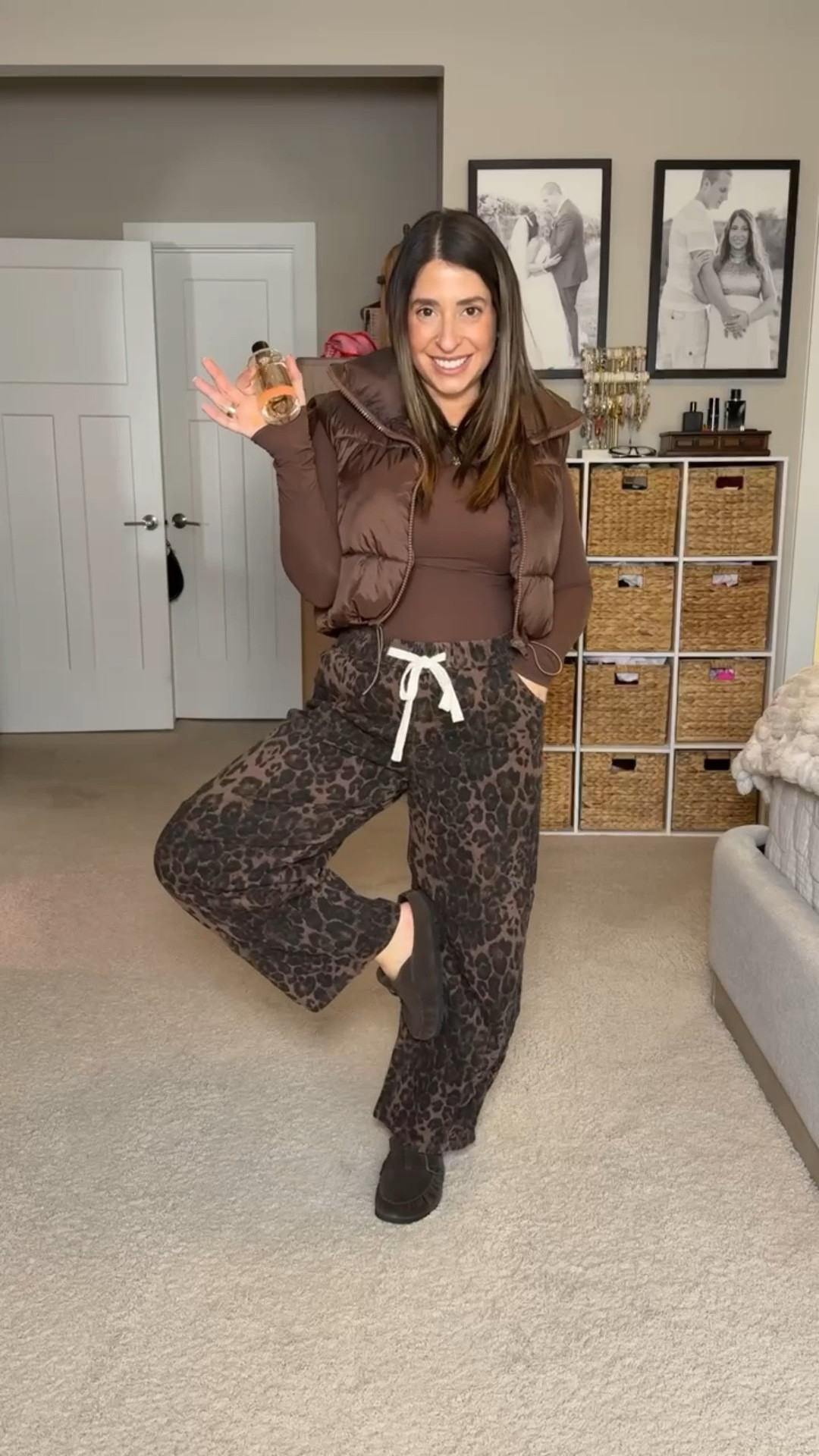 Cute, cute and cute!! That’s honestly how I feel in this all brown outfit. I cannot get over these leopard brown jeans (I don’t care that the waist is stretchy, they are jeans) brown too and brown puffed best. Everything about this outfit is absolutely adorable and so comfy, without being lounge pants (or sweats). 
Casual mom outfit inspo, neutral brown outfit inspo 

#LTKSeasonal #LTKMidsize #LTKPlusSize