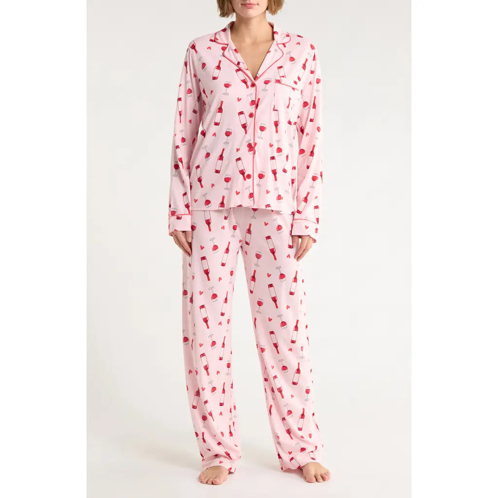 PJ Salvage Jersey Pajamas in Powder Pink at Nordstrom Rack, Size Large | Nordstrom Rack