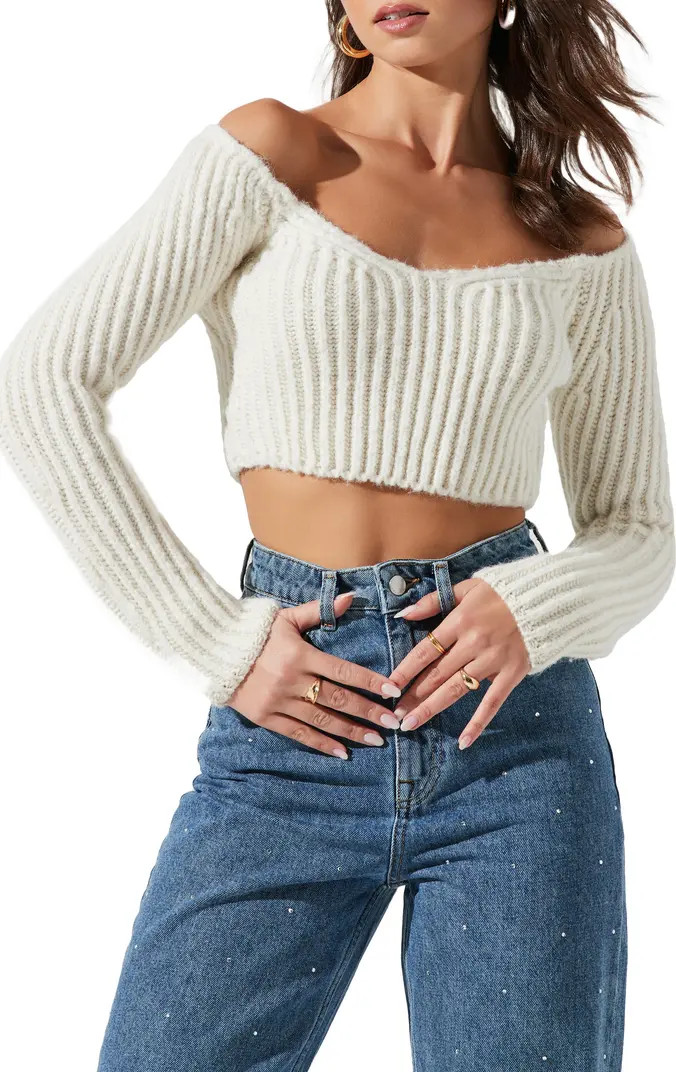 ASTR the Label Mallory Off the Shoulder Crop Sweater | Nordstrom | Nordstrom Canada
