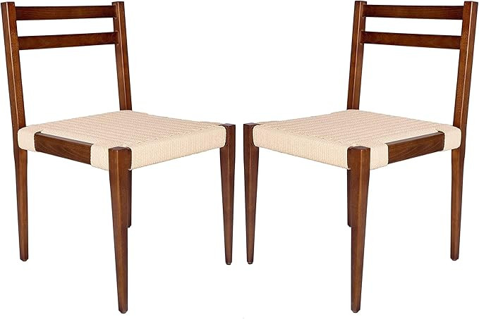 Amazon Brand – Stone & Beam Jane Mid-Century Dining Chair, Set of 2, 19.5"W, Ash Wood, Brown | Amazon (US)
