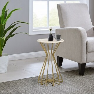 FirsTime & Co. Gold Layla Marble End Table, White Marble | Bed Bath & Beyond