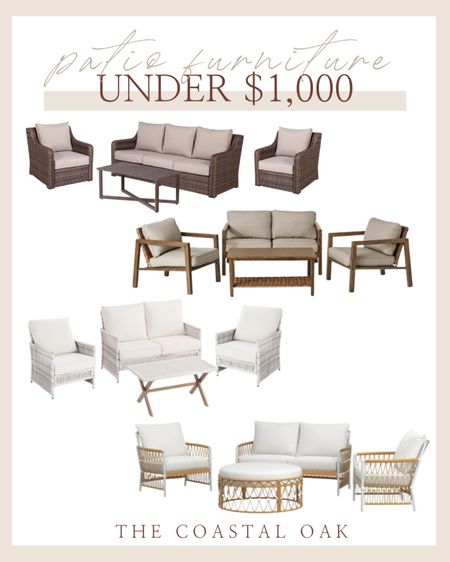 Some of my favorite patio furniture under $1000 is restocked at Walmart! Be sure to check out these looks for less before they’re gone!

Serena and lily look for less coastal patio furniture porch furniture deck outdoor living 

#LTKSeasonal #LTKhome #LTKsalealert