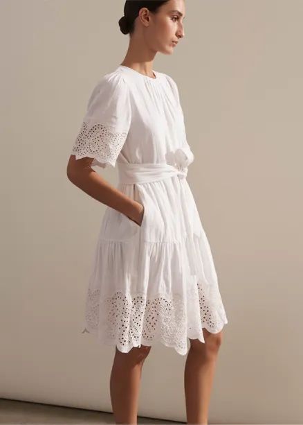 Cheesecloth Broderie Short Swing Dress + Belt | ME+EM US