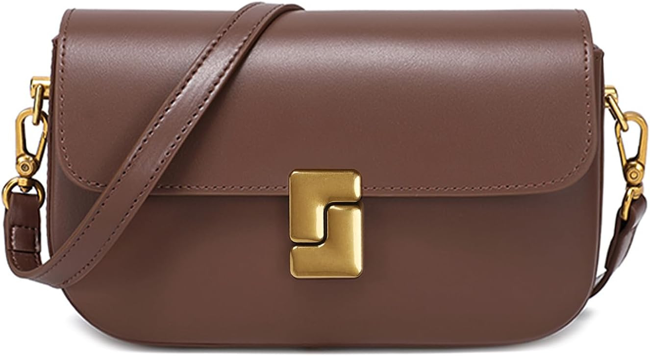 imeetu Genuine Leather Shoulder Bag for Women, Small Crossbody Bag | Amazon (US)