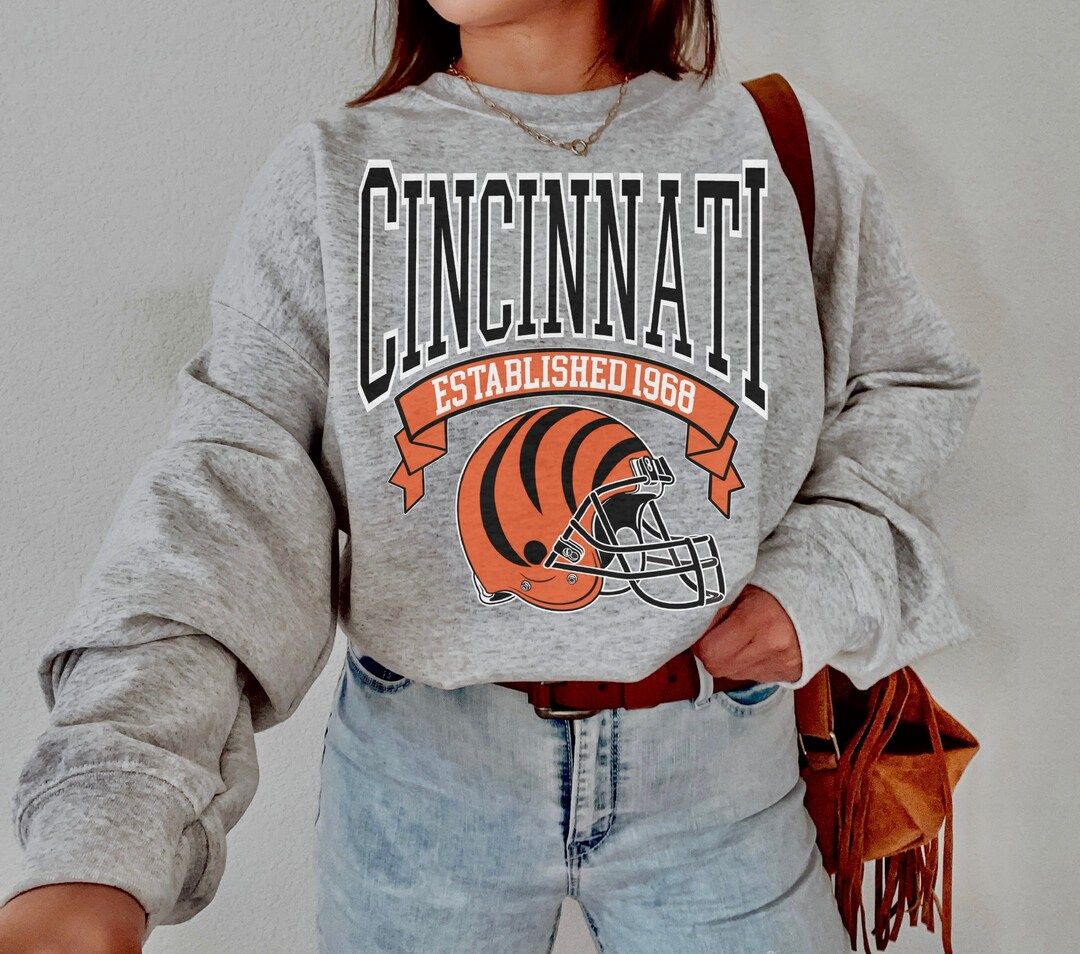 Cincinnati Football Sweatshirt  Vintage Style Cincinnati - Etsy | Etsy (US)