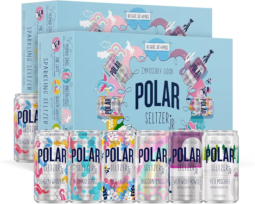 Polar Seltzer Jr Variety Pack, 7.5 fl oz Cans, Six Flavors, Mini Cans, No Sugar, No Sweeteners (P... | Amazon (US)