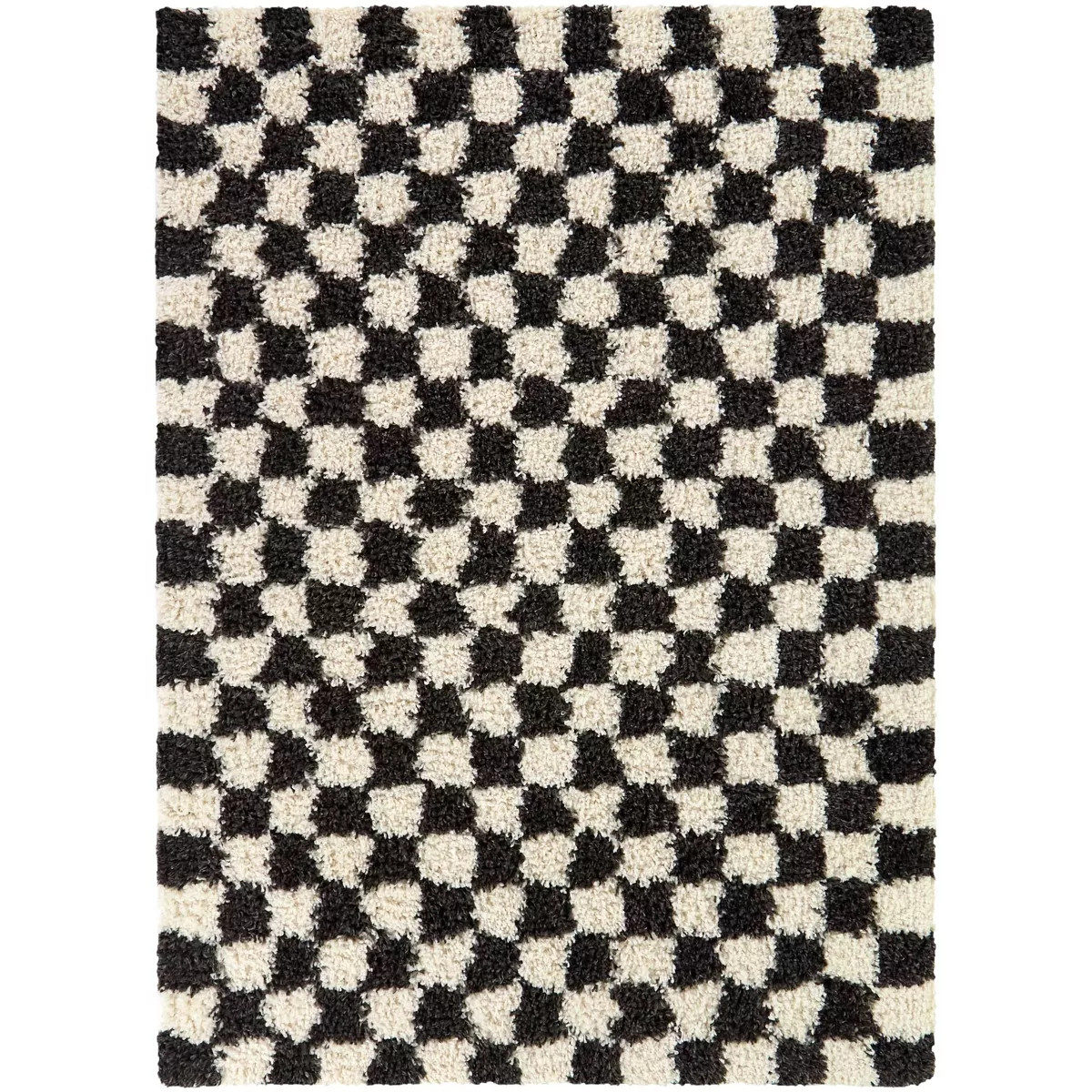 Balta Rugs 5'3"x7' Mackie Checkered Teen Shag Rug Black | Target