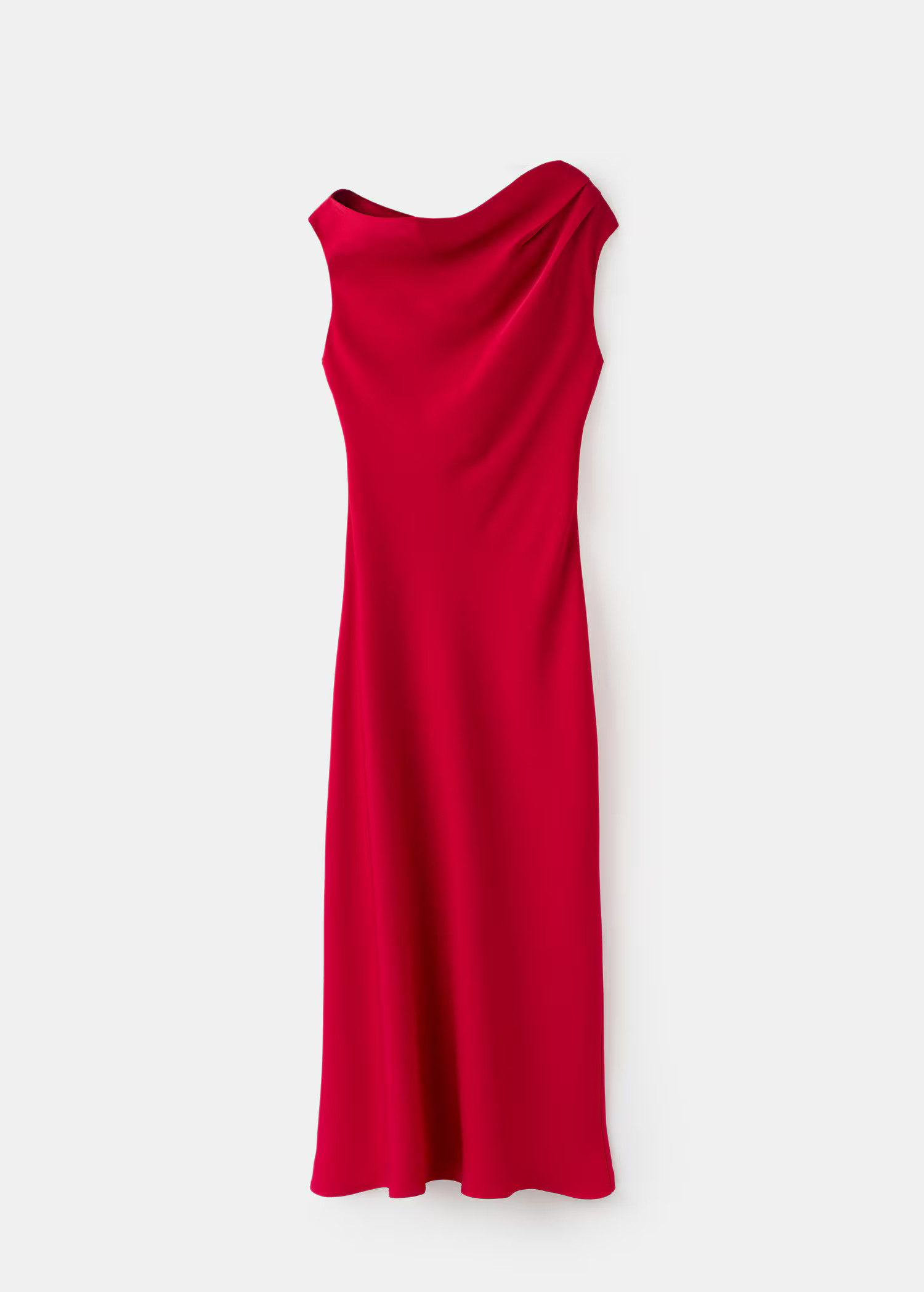 A-line dress with asymmetrical neckline - Women | MANGO United Kingdom | MANGO (UK)