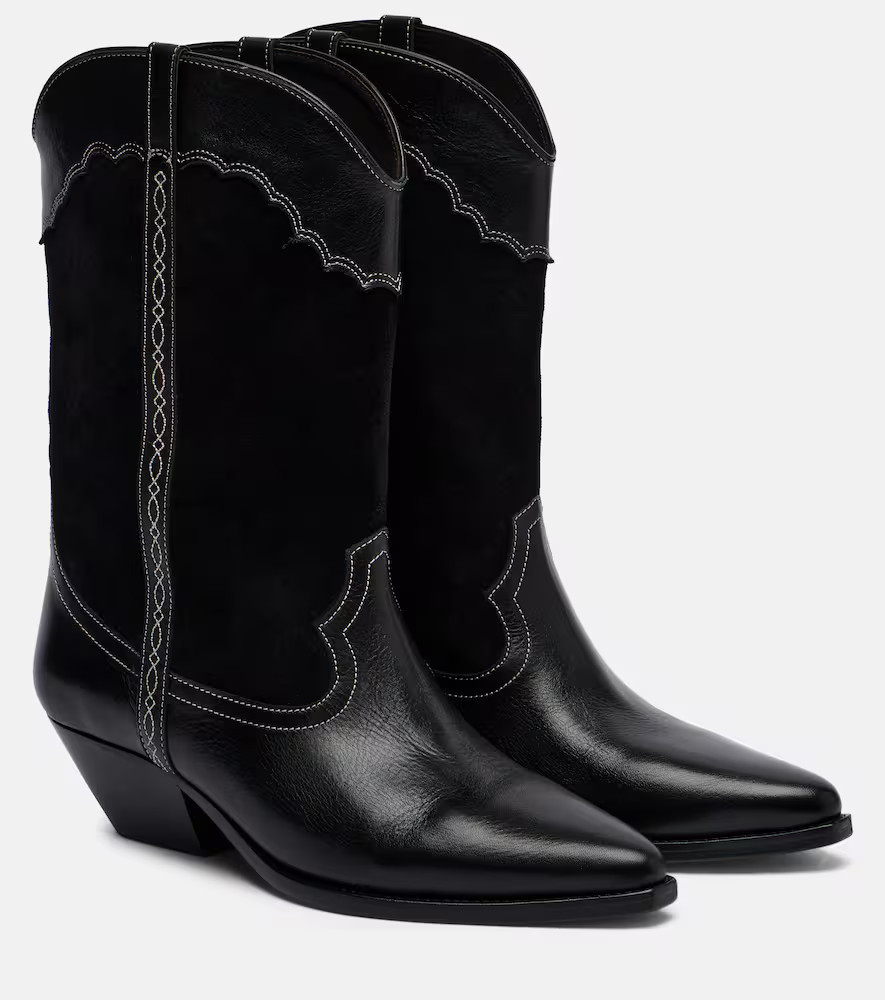 Isabel Marant Duerte 40 leather and suede cowboy boots | Mytheresa (US/CA)
