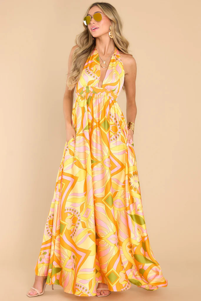 Sunshine Dreaming Citrus Maxi Dress | Red Dress 