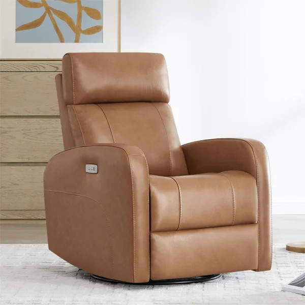 Tario Genuine Leather Swivel Power Recliner | Wayfair North America