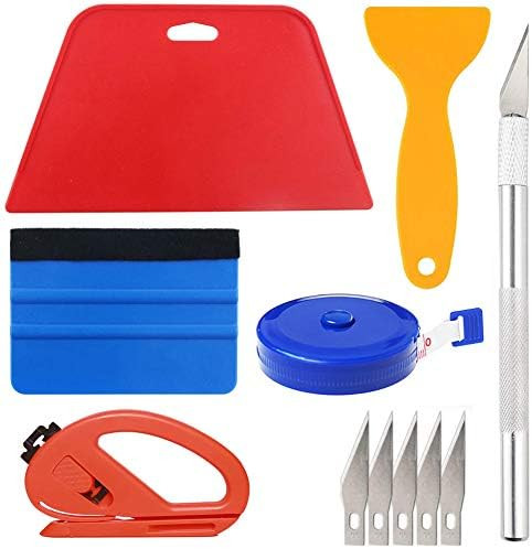 Wallpaper Smoothing Tool Kit Include red Squeegee,Medium-Hardness Squeegee, blue Tape Measure,sni... | Amazon (US)