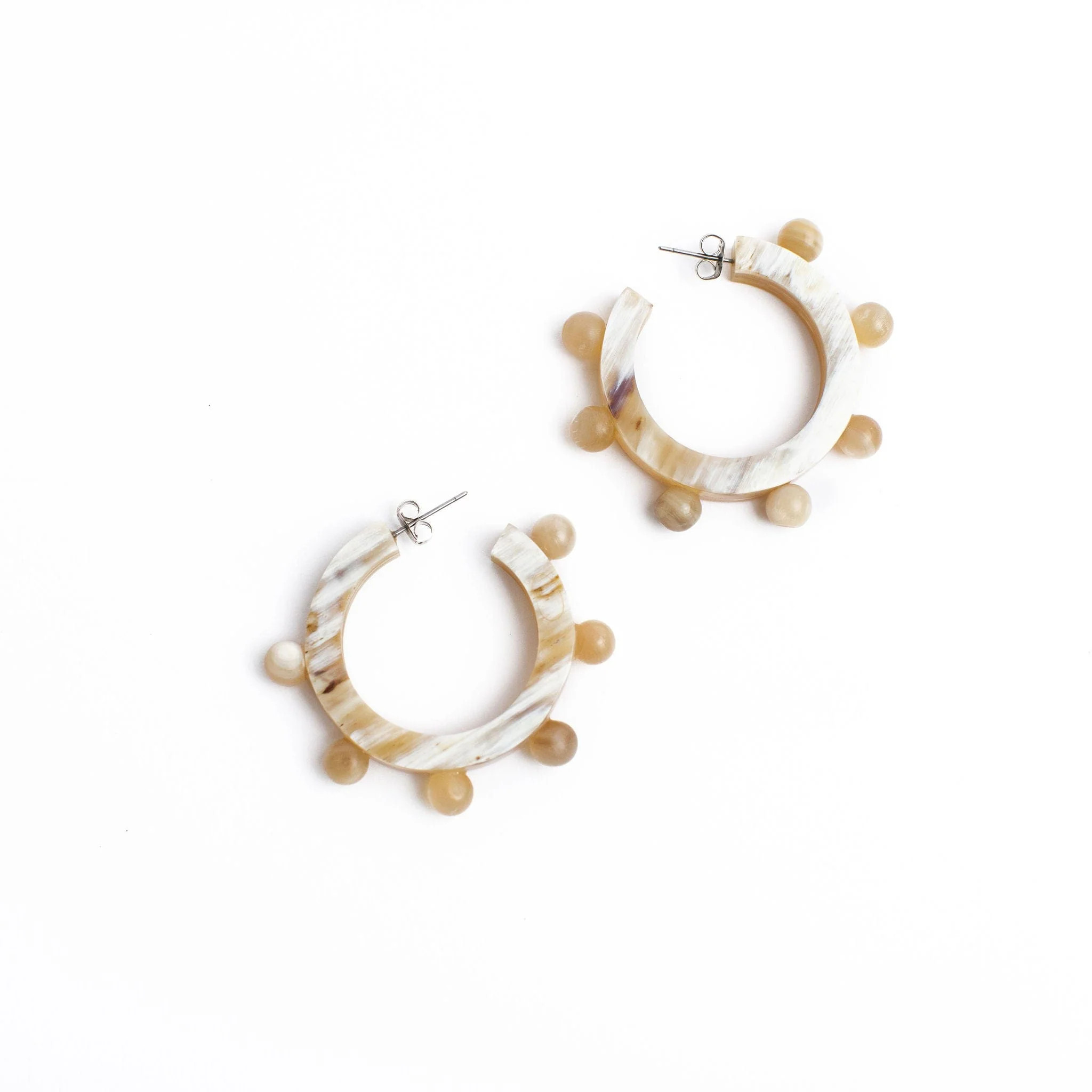 Natural Bead Hoops | Sunshine Tienda