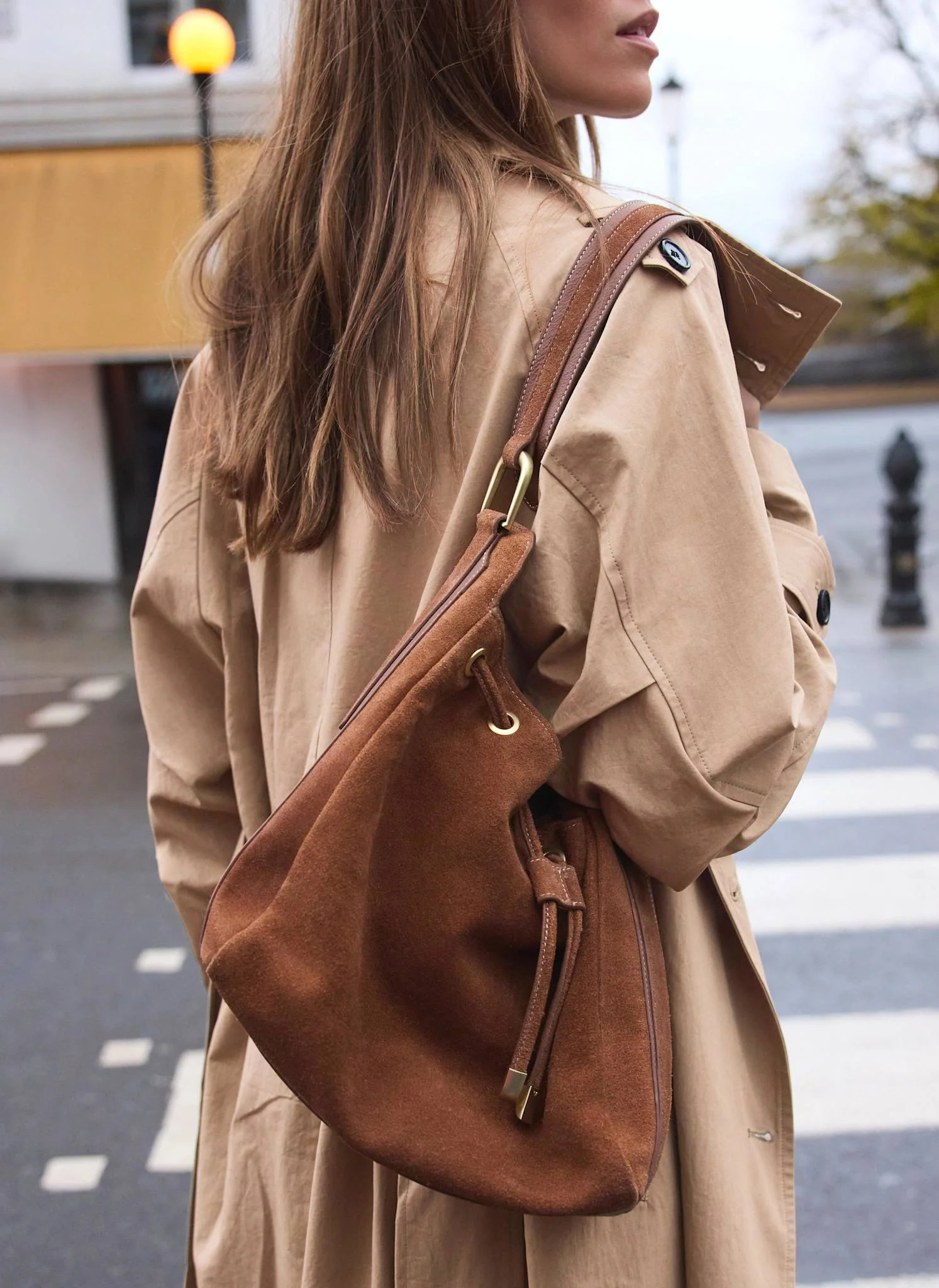 Mabel Tan Suede Bucket Bag | Mint Velvet