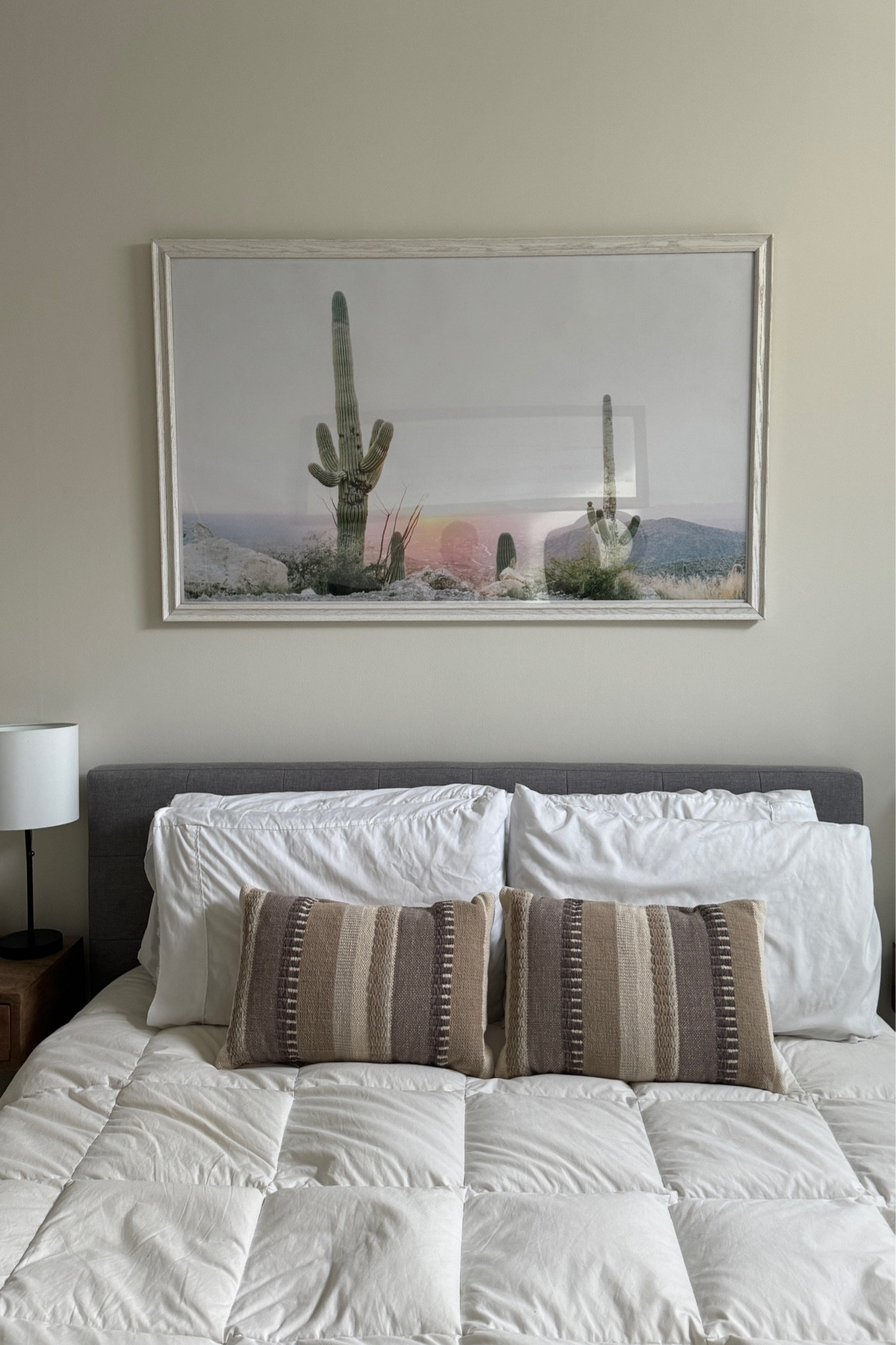 New throw pillows from Target for our bed! So cute and only $20 each. Neutral lumbar throw pillows were just what we needed. 

#LTKhome #LTKfindsunder50