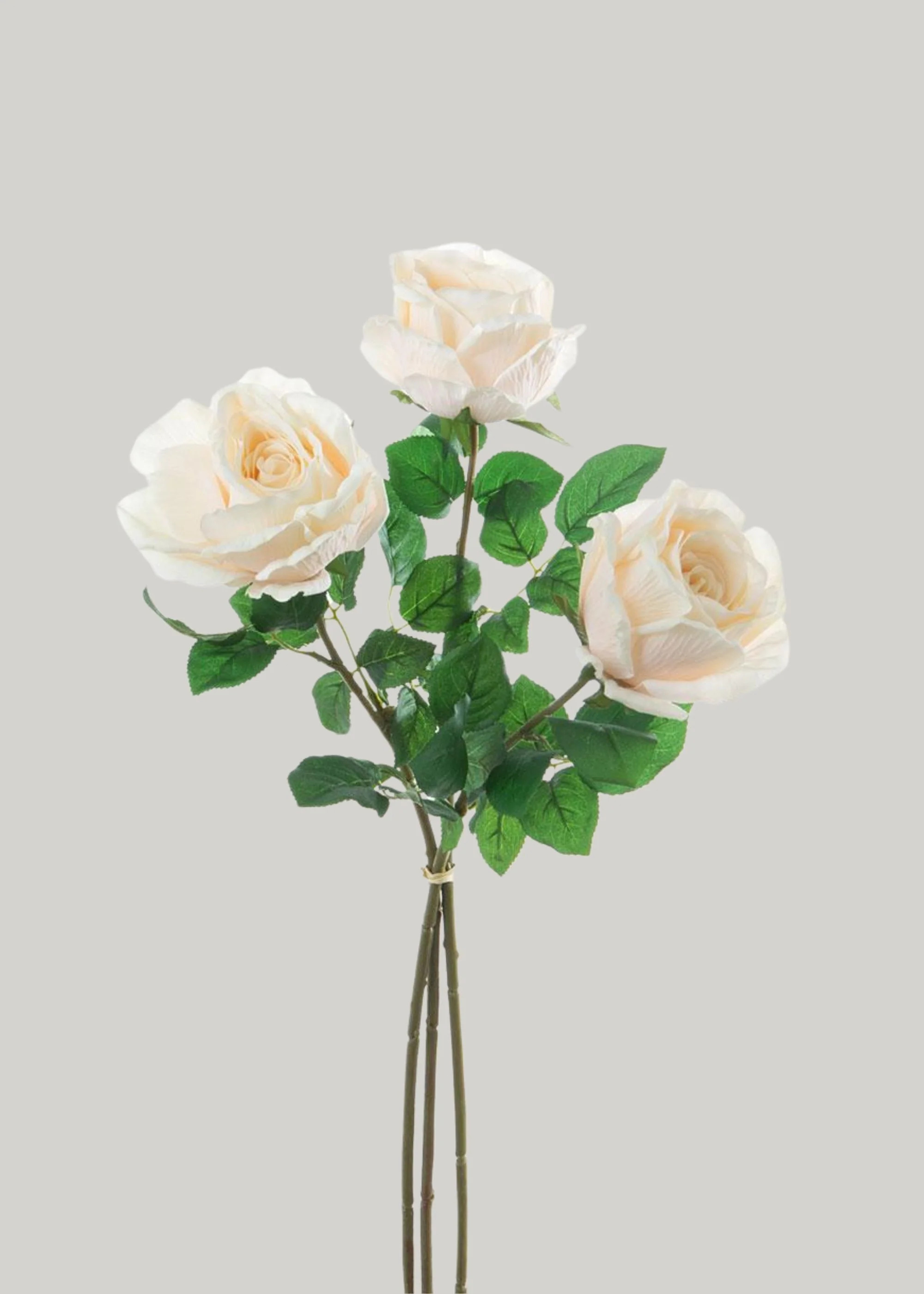 Real Touch Rose Bundle in Cream | Lifelike Faux Flowers at Afloral | Afloral