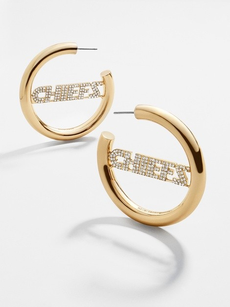 Kansas City Chiefs Logo Gold Hoops | BaubleBar (US)