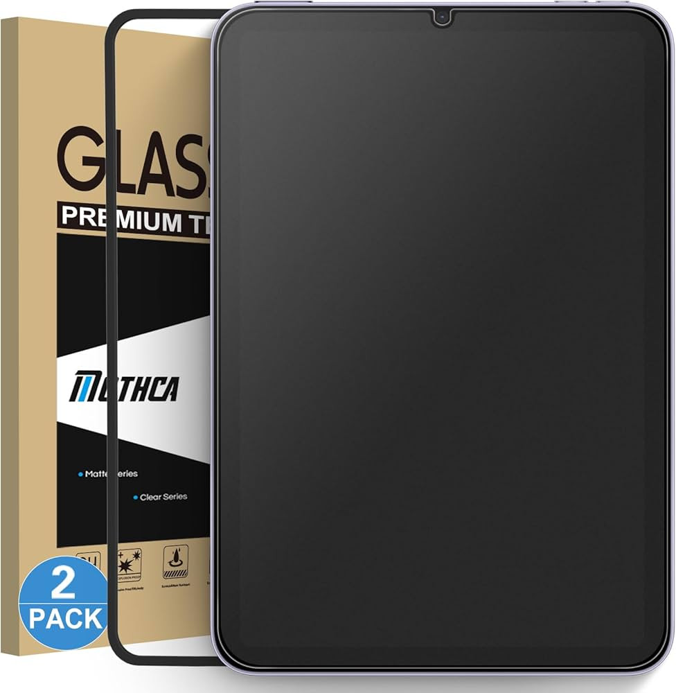 Mothca 2 Pack Matte Glass Screen Protector for iPad Mini 8.3” A17 Pro (2024) & Mini 6 (2021) wi... | Amazon (US)