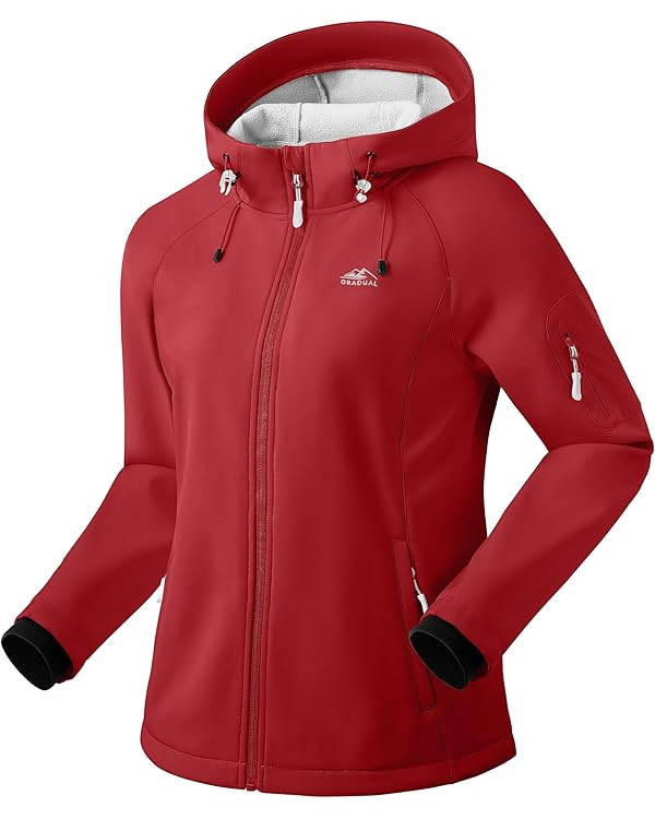 G Gradual Women's Fleece Lined Softshell Jacket Windproof Warm Light Waterproof Hooded Jacket for... | Amazon (US)