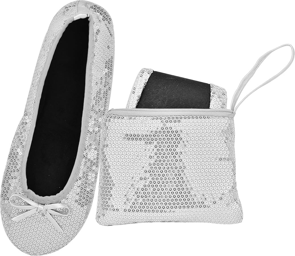 Women's Portable Foldable Ballet Flats Shoes Roll Up Slippers for Travel | Amazon (US)