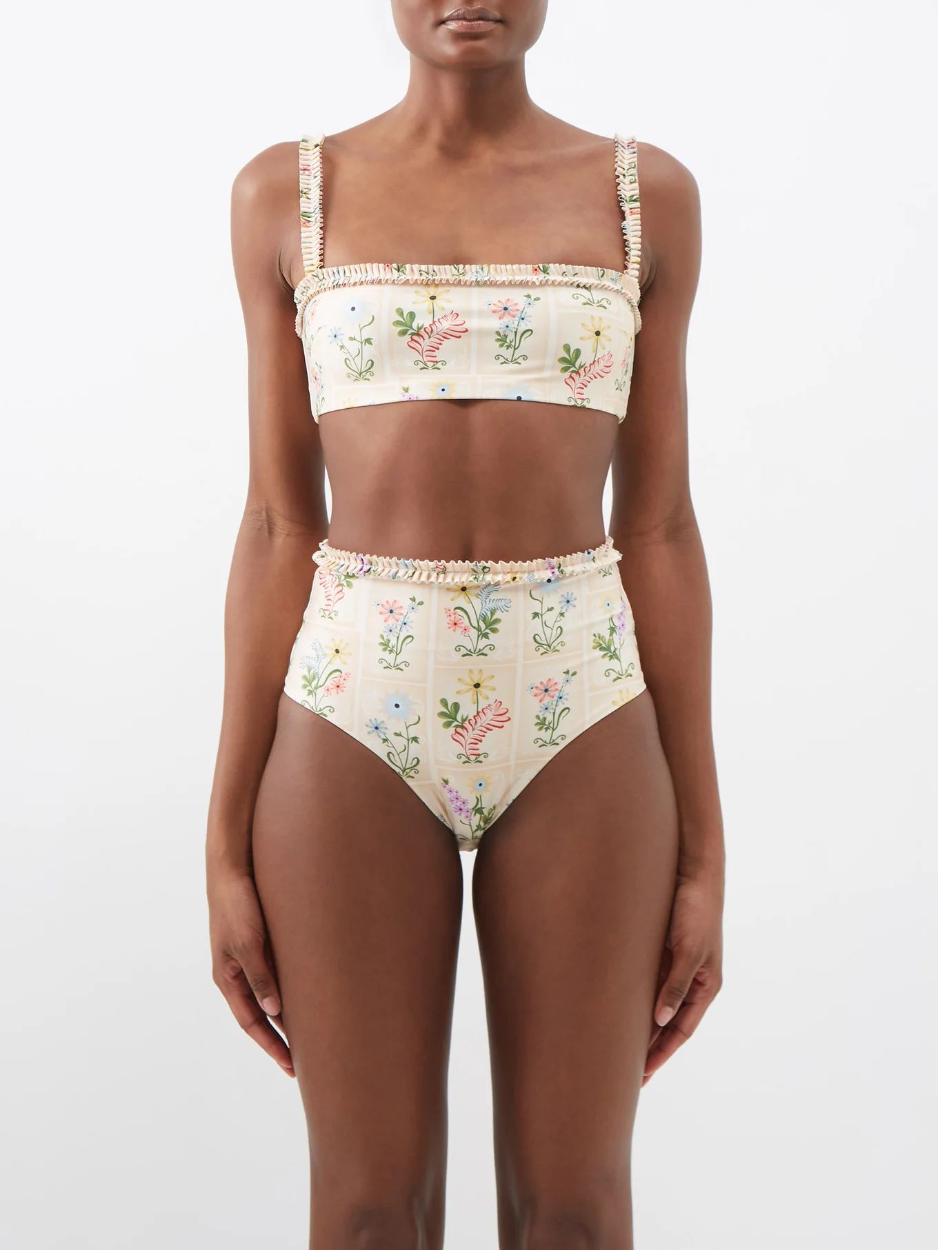 Olmo floral-print bikini top | Agua by Agua Bendita | Matches (UK)