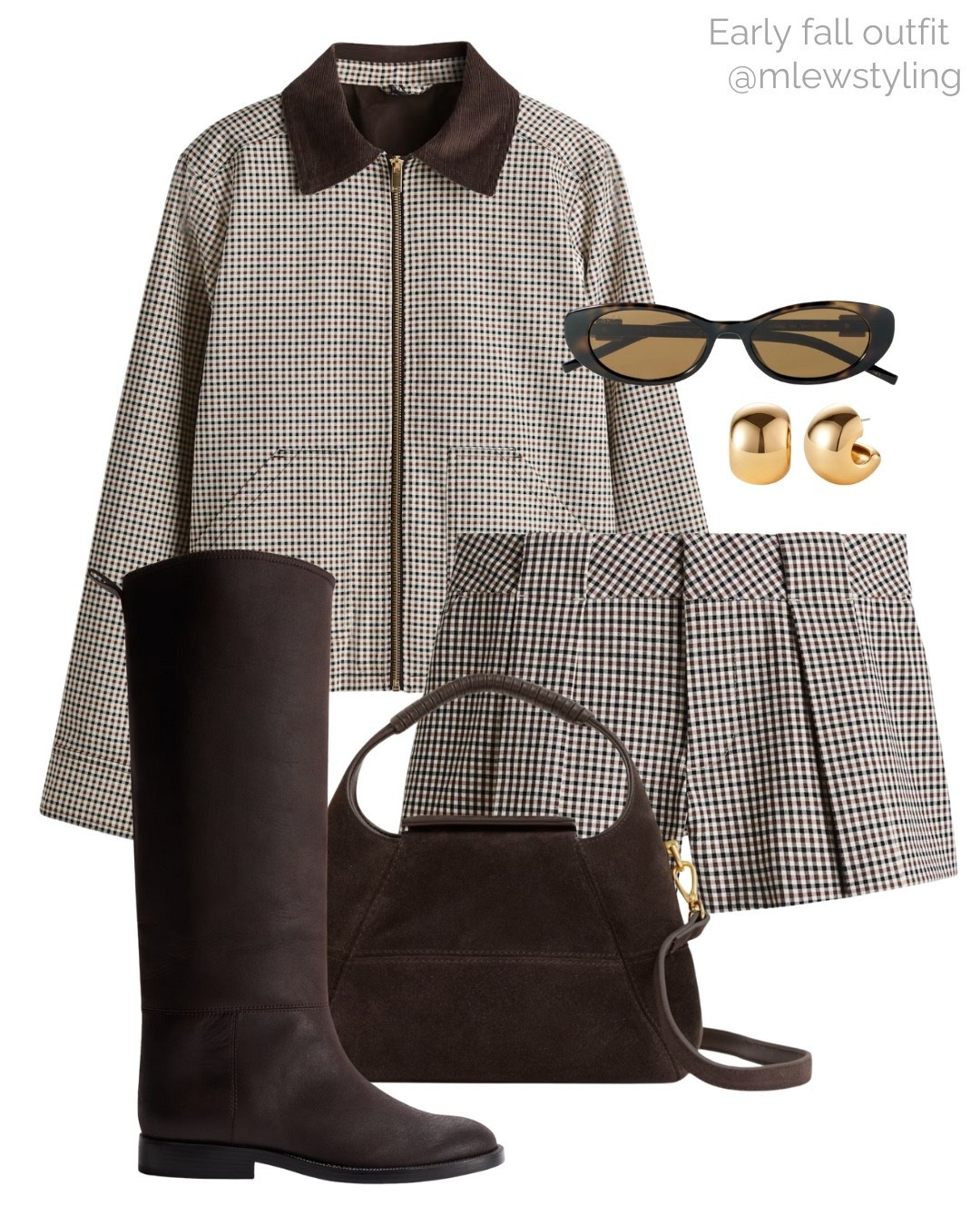 New-in H&M checkered jacket, shorts, and faux suede knee boots 🤎

Tags: riding boots, Gucci sunglasses, Jenny bird hoop earrings, brown suede bag, matching set, autumn outfit, fall fashion, casual workwear, office outift, reiss shoulder bag 

#LTKWorkwear #LTKShoeCrush #LTKItBag