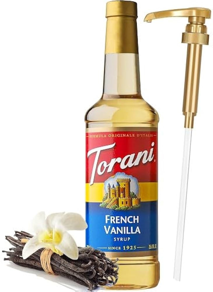 French Vanilla Syrup for Coffee 25.4 Ounces, Torani with Little Squirt Syrup Pump | Amazon (US)