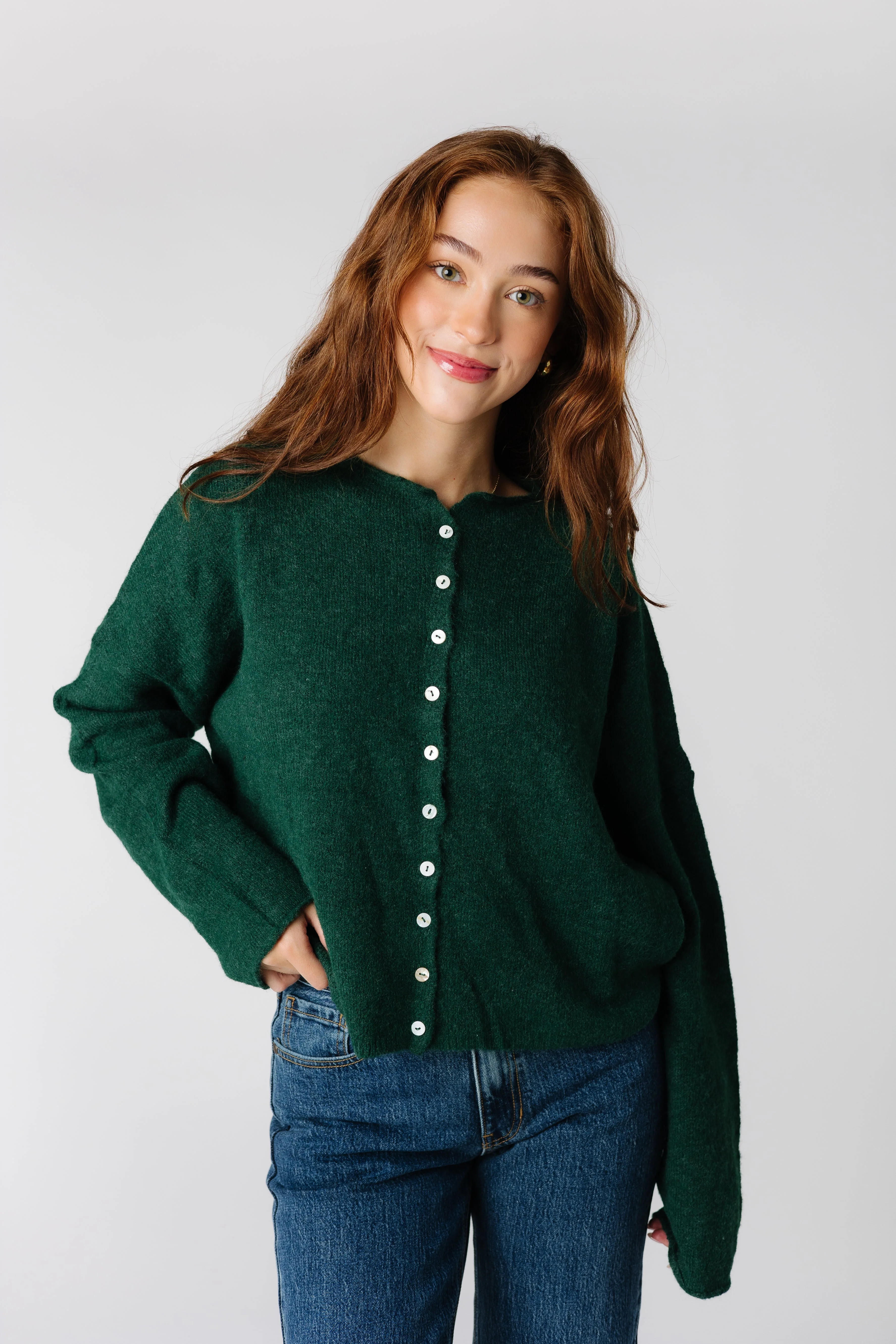 Aria Soft Cardigan- Forest Green | Called To Surf