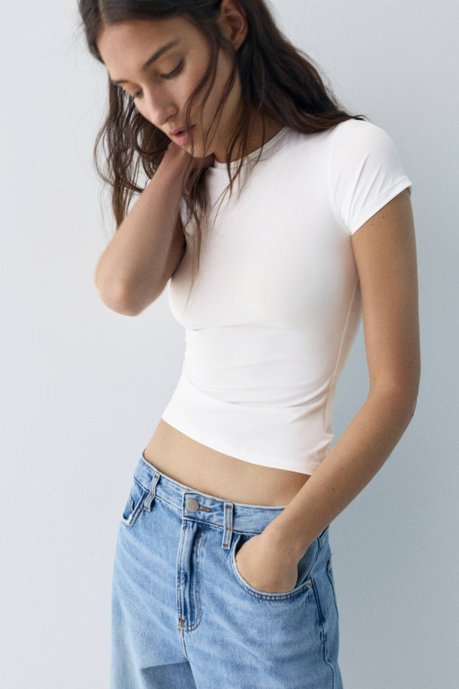 Short sleeve polyamide T-shirt - Pull&Bear United Kingdom | PULL and BEAR UK