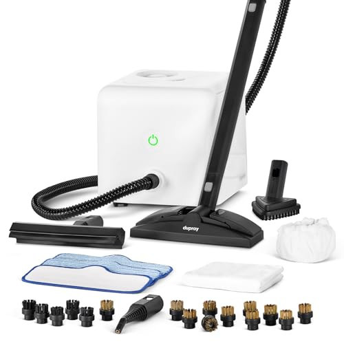 Dupray Neat Steam Cleaner with 27-Piece Accessory Kit – High-Performance Chemical-Free Cleaning for Floors, Cars, Tiles, and More, removes 99.9% of Germs (including a total of 11 brass brushes) | Amazon (US)