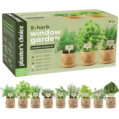 Planters' Choice 9 Herb Indoor Window Garden Kit - House Plants Seeds - Best Unique Christmas Gif... | Amazon (US)