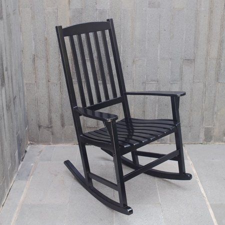 Mainstays Outdoor Rocking Chair, Black | Walmart (US)