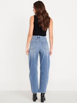 Wow High-Waisted Barrel Ankle Jeans | Old Navy (US)