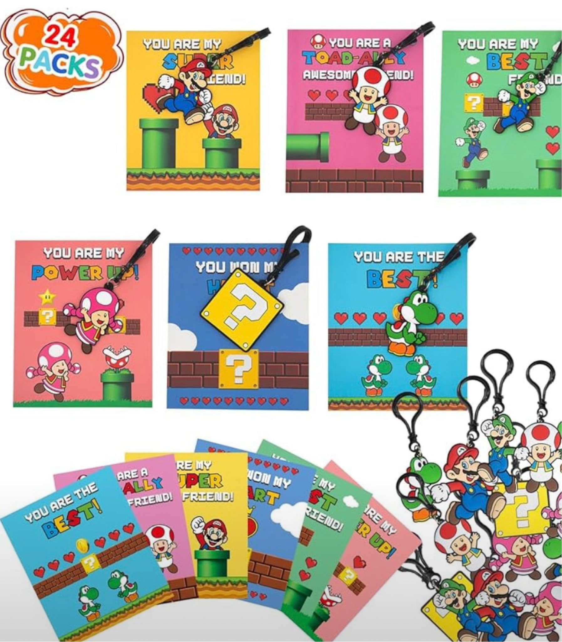 Mario valentines cards & keychains 

#LTKKids #LTKU #LTKSeasonal