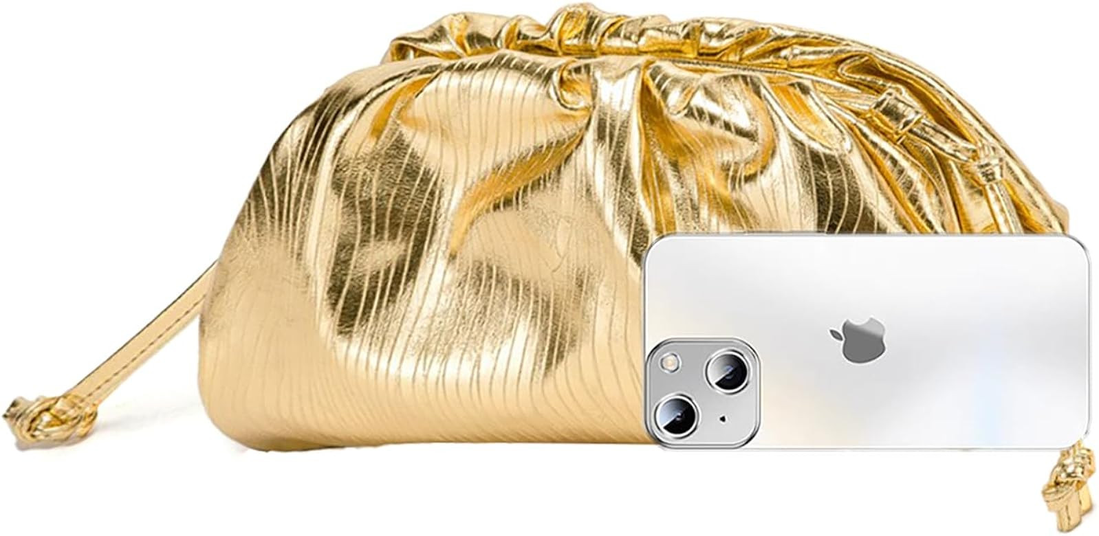 Bisadon Women's Dumpling bag Crossbody Bag Ruched Cloud Purse Evening Bag Sparkly Handbag Shoulde... | Amazon (US)