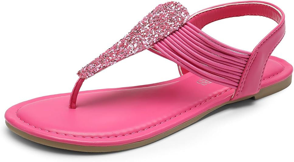 Women's Elastic Strappy String Thong Ankle Strap Summer Gladiator Sandals | Amazon (US)