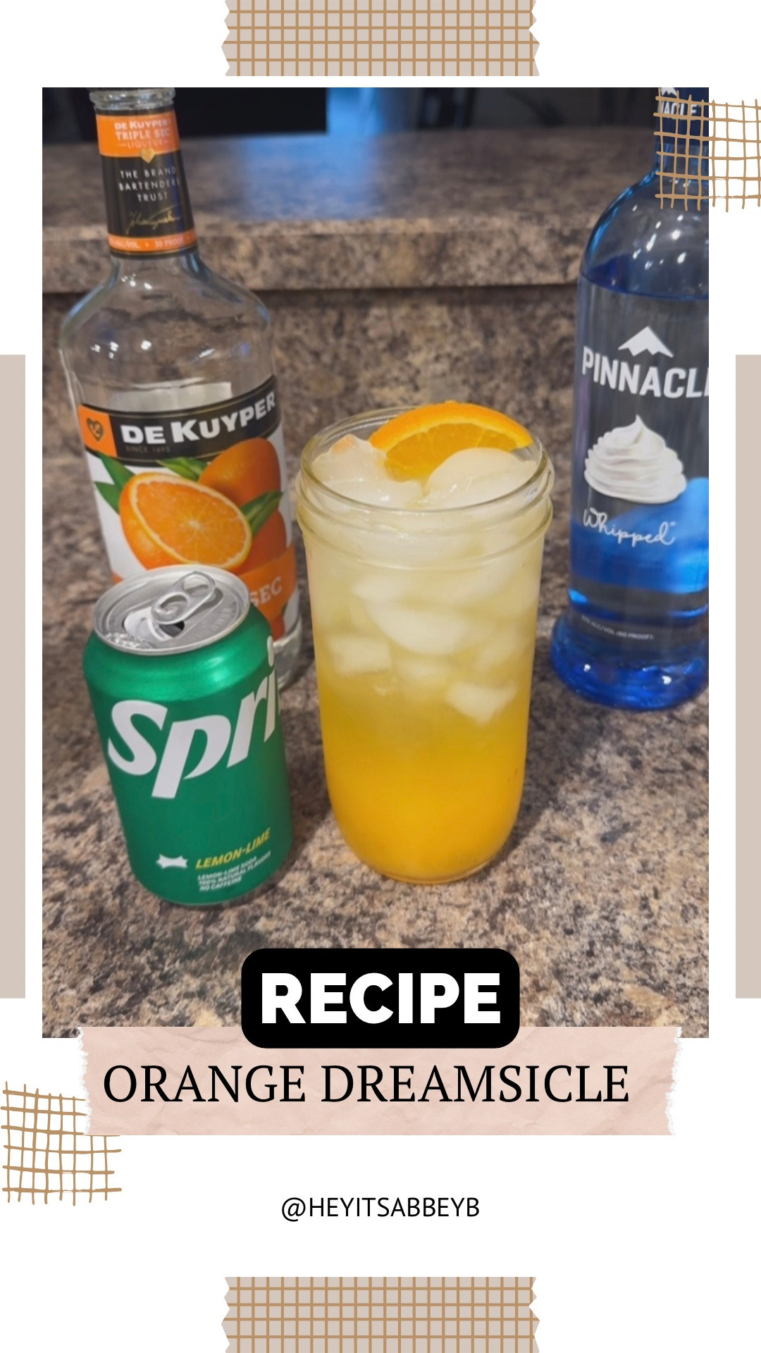 Not a huge drinker, but I love a yummy cocktail every once in awhile. 

This orange creamsicle hits the spot every time. Tastes exactly like you would expect! 

Ingredients:
- 2 oz orange juice, freshly squeezed
- 1.5 oz whipped cream vodka
- 0.5 oz triple sec
- Lemon-lime soda
- Garnishes: fresh orange wedge and whipped cream

Instructions:
1. Add the orange juice, triple sec, and vodka to a tall glass with ice.
2. Top with lemon-lime soda.
3. Garnish with an orange wedge and whipped cream.



#drinks #drink #drinkoftheday #cocktails #food

#LTKfoodie #LTKvlog #LTKU