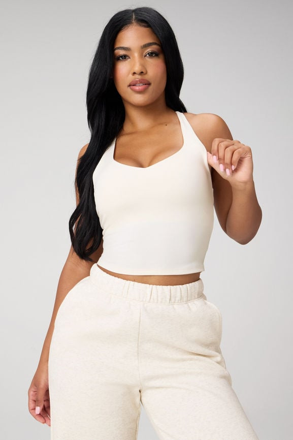 Anywhere kurzes Tanktop mit integriertem Sport-BH | Fabletics Europe