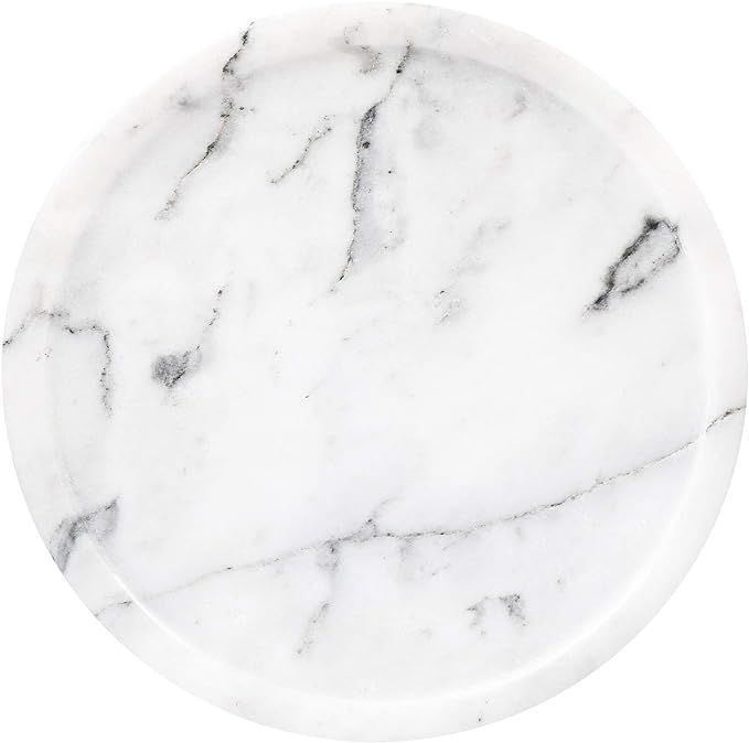 Round Marble Tray Jewelry Vanity Bathroom Neat Organizer for Table Key Bowl 5.5in | Amazon (US)